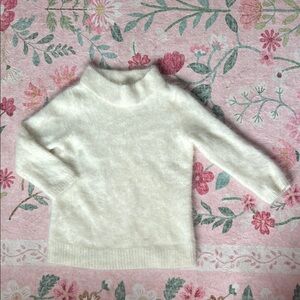 Anthropology Angora White Mock Neck Women’s Sweater “Moth”